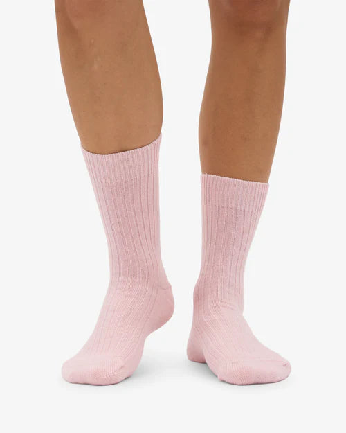 Merino blend ponožky COLORFUL STANDARD - Faded pink